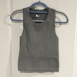 Women Arula Heather Gray Ribbed Knit Tank Top